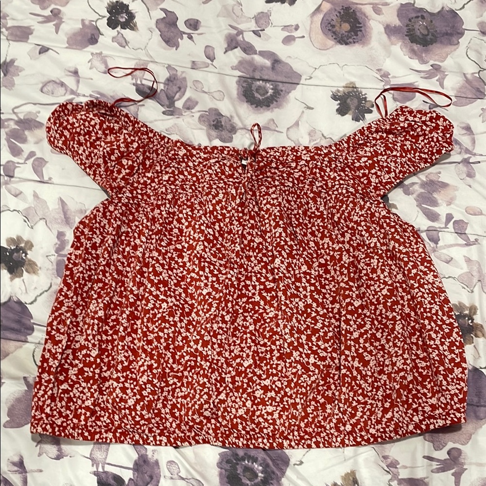 Red Floral Women's Top